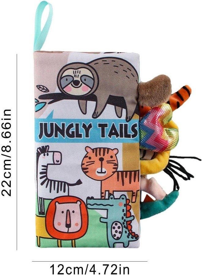 BeFunky Baby Fabric Book, Soft 3D Picture and Crinkle Book for 0-12 Months, Sensory Montessori Learning Toy for Boys Girls (Jungly Tail), Multicolor - Image 4